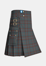 Utility_County_Kerry_Tartan_kilt_side_image_with_pleated_design_and_adjustable_buckles_for_men