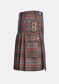 Utility_County_Leitrim_Tartan_kilt_right_image_with_pleated_design_and_adjustable_buckles_for_men