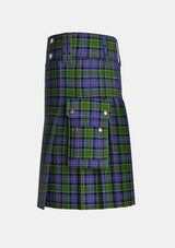 Utility_Cowan_tartan_1549_kilt_left_image_with_pleated_design_and_adjustable_buckles_for_men