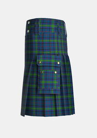 Utility_Cowie_Tartan_6868_kilt_left_image_with_pleated_design_and_adjustable_buckles_for_men