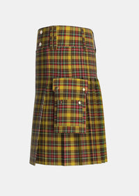 Utility_Cree_Tartan_1856_kilt_left_image_with_pleated_design_and_adjustable_buckles_for_men