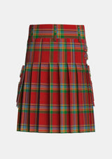 Utility_Crubin_Plaid_MacPherson_Tartan_3854_kilt_back_image_with_pleated_design_and_adjustable_buckles_for_men