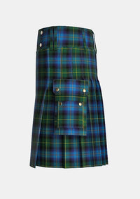 Utility_Cruickshank_L_Family_Tartan_14558_kilt_left_image_with_pleated_design_and_adjustable_buckles_for_men