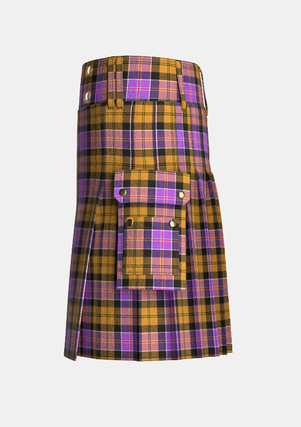 Utility_Culloden_Tartan_1328_kilt_left_image_with_pleated_design_and_adjustable_buckles_for_men