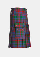 Utility_Cummings_tartan_508_kilt_left_image_with_pleated_design_and_adjustable_buckles_for_men