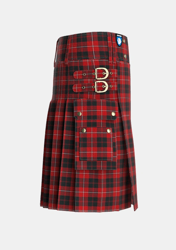 Utility_Cunningham_2_Tartan_4644_kilt_right_image_with_pleated_design_and_adjustable_buckles_for_men