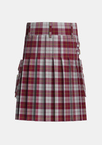 Utility_Cunningham_Dress_Burgundy_Dance_Tartan_1873_kilt_back_image_with_pleated_design_and_adjustable_buckles_for_men