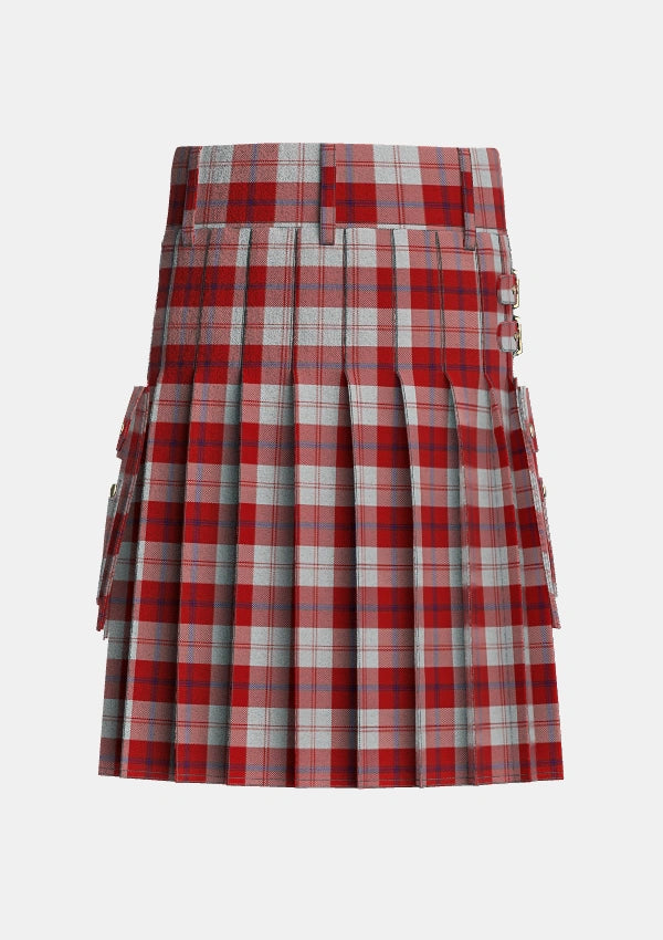 Utility_Cunningham_Dress_Tartan_563_kilt_back_image_with_pleated_design_and_adjustable_buckles_for_men