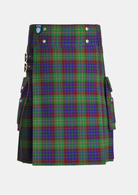 Utility_Cunningham_Hunting_Tartan_1972_kilt_front_image_with_pleated_design_and_adjustable_buckles_for_men