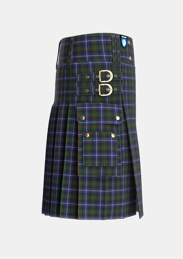 Utility_Dalmeny_1_Tartan_1480_kilt_right_image_with_pleated_design_and_adjustable_buckles_for_men