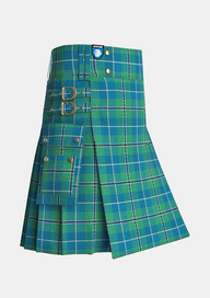 Utility_Dauglas_Axcient_Tartan_kilt_side_image_with_pleated_design_and_adjustable_buckles_for_men