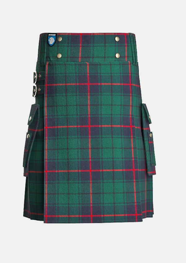 Utility_Davidson_Modern_Tartan_kilt_front_image_with_pleated_design_and_adjustable_buckles_for_men