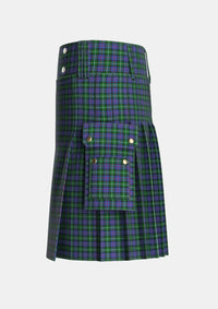Utility_Davidson_of_Tulloch_2_Tartan_1364_kilt_left_image_with_pleated_design_and_adjustable_buckles_for_men