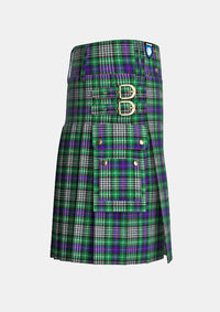 Utility_Davidson_of_Tulloch_Dress_Tartan_kilt_right_image_with_pleated_design_and_adjustable_buckles_for_men