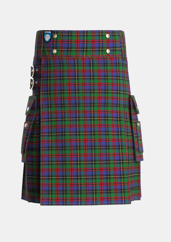 Utility_Deas_Tartan_2153_kilt_front_image_with_pleated_design_and_adjustable_buckles_for_men