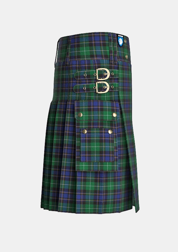 Utility_Deloughery_Paul_Tartan_10658_kilt_right_image_with_pleated_design_and_adjustable_buckles_for_men