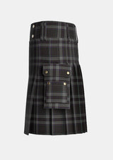 Utility_Devlin_H_Family_Tartan_13900_kilt_left_image_with_pleated_design_and_adjustable_buckles_for_men