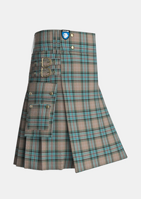 Utility_Diana_Memorial_Rose_Tartan_11460_kilt_side_image_with_pleated_design_and_adjustable_buckles_for_men