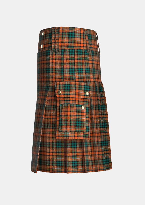 Utility_Docherty_William_Thomas_and_Mary_Bridget_Tartan_kilt_left_image_with_pleated_design_and_adjustable_buckles_for_men