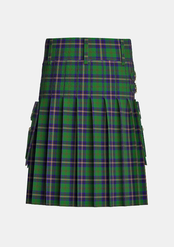 Utility_Dodd_of_Branford_Tartan_4686_kilt_back_image_with_pleated_design_and_adjustable_buckles_for_men
