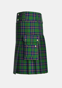 Utility_Dodd_of_Branford_Tartan_4686_kilt_left_image_with_pleated_design_and_adjustable_buckles_for_men