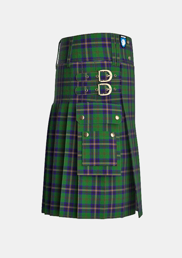 Utility_Dodd_of_Branford_Tartan_4686_kilt_right_image_with_pleated_design_and_adjustable_buckles_for_men
