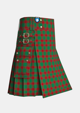 Utility_Donachie_Tartan_6138_kilt_side_image_with_pleated_design_and_adjustable_buckles_for_men
