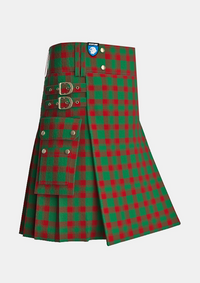 Utility_Donachie_Tartan_6138_kilt_side_image_with_pleated_design_and_adjustable_buckles_for_men