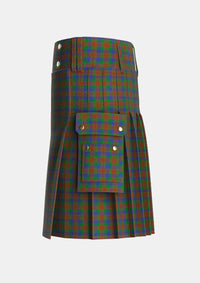 Utility_Dorward_Dogwood_Tartan_2533_kilt_left_image_with_pleated_design_and_adjustable_buckles_for_men