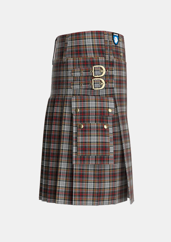 Utility_Douglas_Ancient_Dress_wcwm_Tartan_1310_kilt_right_image_with_pleated_design_and_adjustable_buckles_for_men
