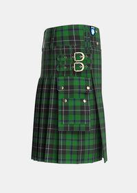 Utility_Douglas_alternative_threadcount_Tartan_4083_kilt_right_image_with_pleated_design_and_adjustable_buckles_for_men