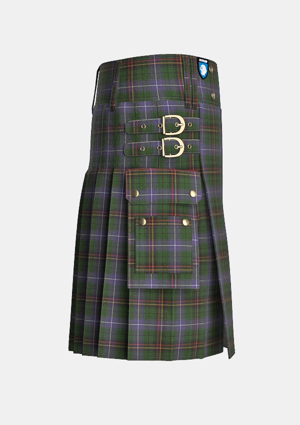 Utility_Dow_Aerlift_Tartan_10704_kilt_right_image_with_pleated_design_and_adjustable_buckles_for_men