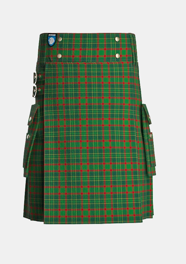 Utility_Doyle_tartan_2511_kilt_front_image_with_pleated_design_and_adjustable_buckles_for_men