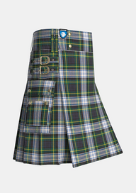Utility_Dress_Gordon_tartan_kilt_side_image_with_pleated_design_and_adjustable_buckles_for_men