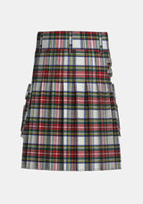 Utility_Dress_Stewart_Tartan_kilt_back_image_with_pleated_design_and_adjustable_buckles_for_men
