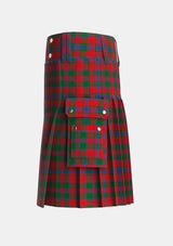 Utility_Drummond_2_Tartan_523_kilt_left_image_with_pleated_design_and_adjustable_buckles_for_men
