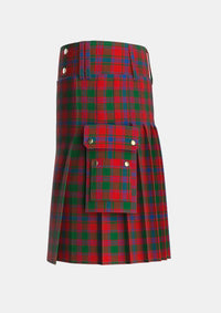 Utility_Drummond_2_Tartan_523_kilt_left_image_with_pleated_design_and_adjustable_buckles_for_men