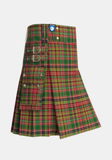 Utility_Drummond_of_Strathallan_or_Ogilvy_Tartan_671_kilt_side_image_with_pleated_design_and_adjustable_buckles_for_men