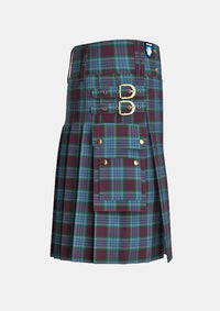Utility_DunBroch_Tartan_10641_kilt_right_image_with_pleated_design_and_adjustable_buckles_for_men