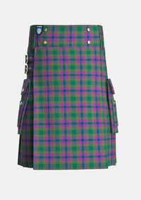Utility_Dunans_Rising_Tartan_10821_kilt_front_image_with_pleated_design_and_adjustable_buckles_for_men