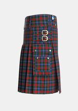 Utility_Dundas_2_Tartan_501_kilt_right_image_with_pleated_design_and_adjustable_buckles_for_men