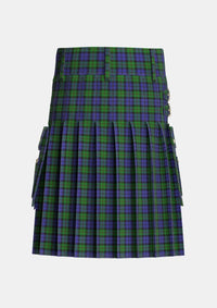 Utility_Dundas_3_Tartan_1041_kilt_back_image_with_pleated_design_and_adjustable_buckles_for_men