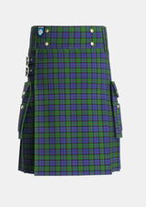 Utility_Dundas_3_Tartan_1041_kilt_front_image_with_pleated_design_and_adjustable_buckles_for_men