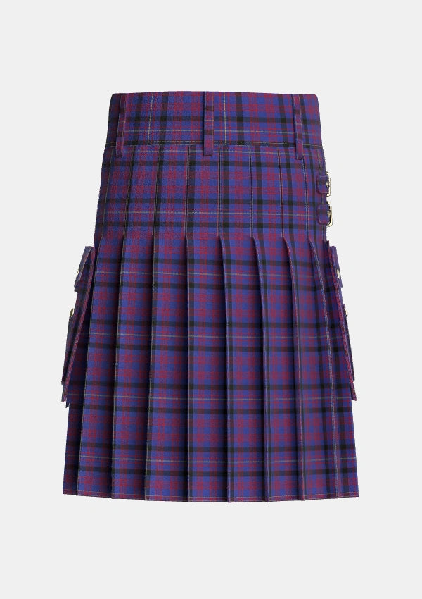 Utility_Dundonald_Tartan_7118_kilt_back_image_with_pleated_design_and_adjustable_buckles_for_men