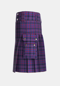 Utility_Dundonald_Tartan_7118_kilt_left_image_with_pleated_design_and_adjustable_buckles_for_men