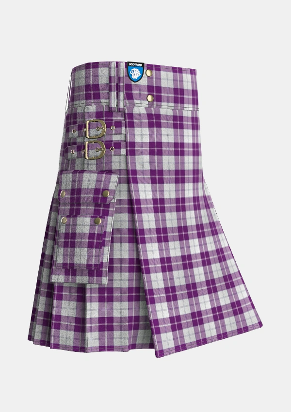 Utility_Dunlop_Dress_Tartan_1784_kilt_side_image_with_pleated_design_and_adjustable_buckles_for_men