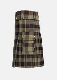 Utility_Dunlop_Hunting_Tartan_1205_kilt_left_image_with_pleated_design_and_adjustable_buckles_for_men