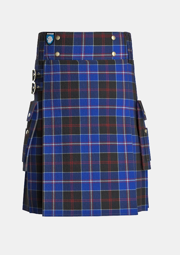 Utility_Dunlop_tartan_1197_kilt_front_image_with_pleated_design_and_adjustable_buckles_for_men