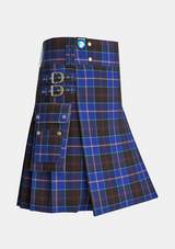 Utility_Dunlop_tartan_1197_kilt_side_image_with_pleated_design_and_adjustable_buckles_for_men