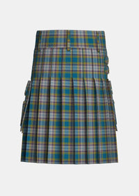 Utility_Dunn_tartan_6481_kilt_back_image_with_pleated_design_and_adjustable_buckles_for_men